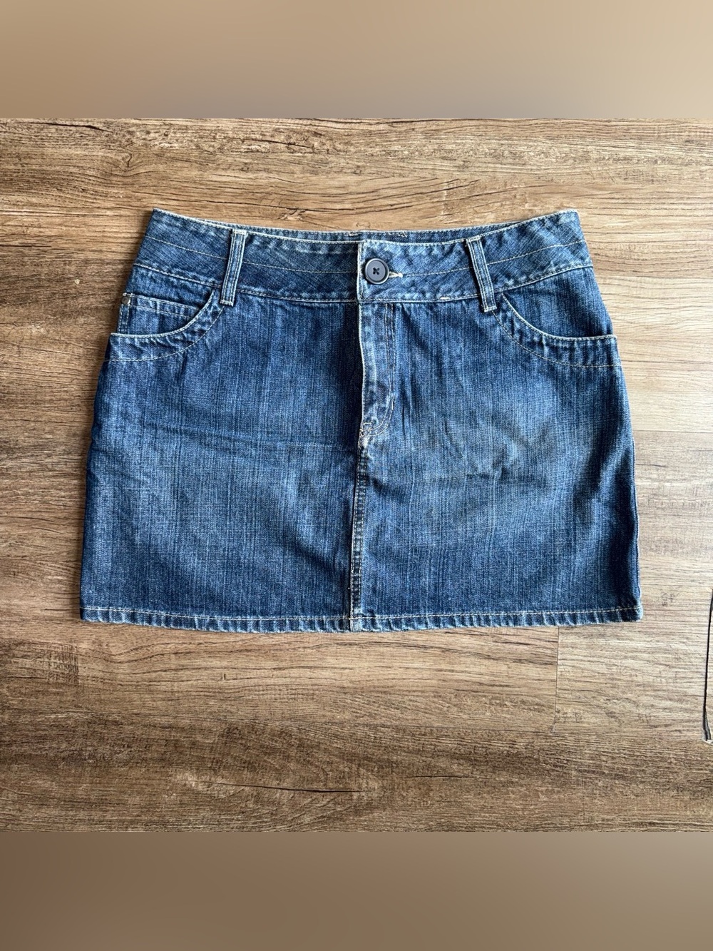 H&M 💯 Cotton Classic Blue Denim Mini Skirt size 12